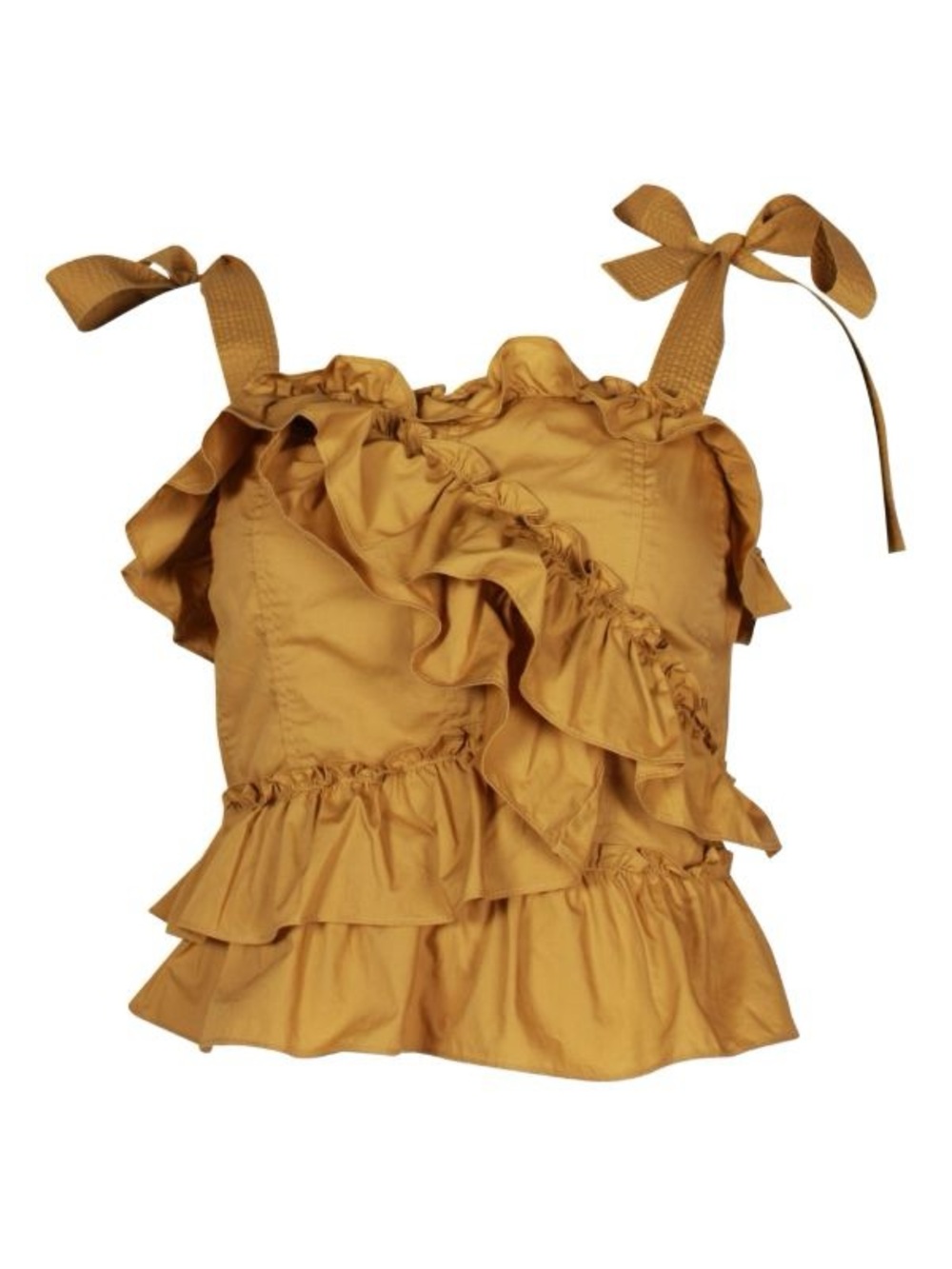 Ulla Johnson Cleo Ruffle Top in Yellow - Size 10